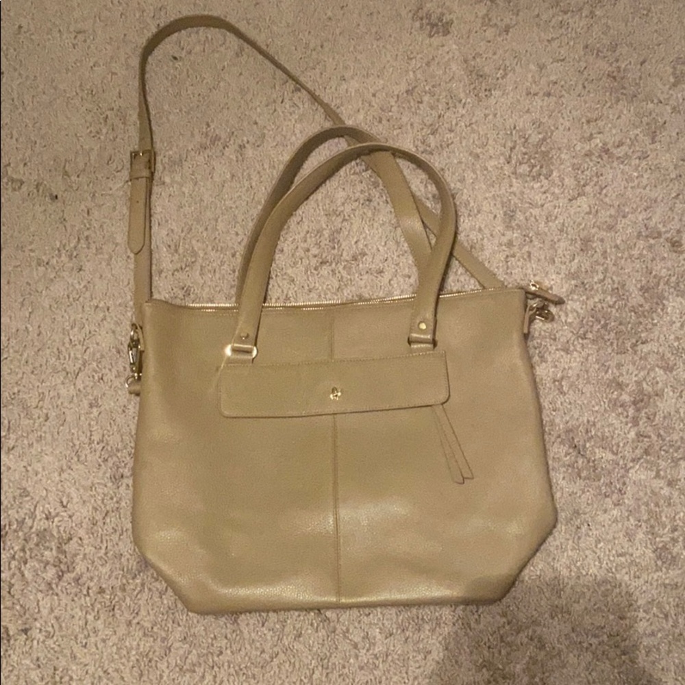 Tan tote with long strap included